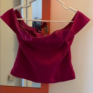 Express purple open shoulder top size 6